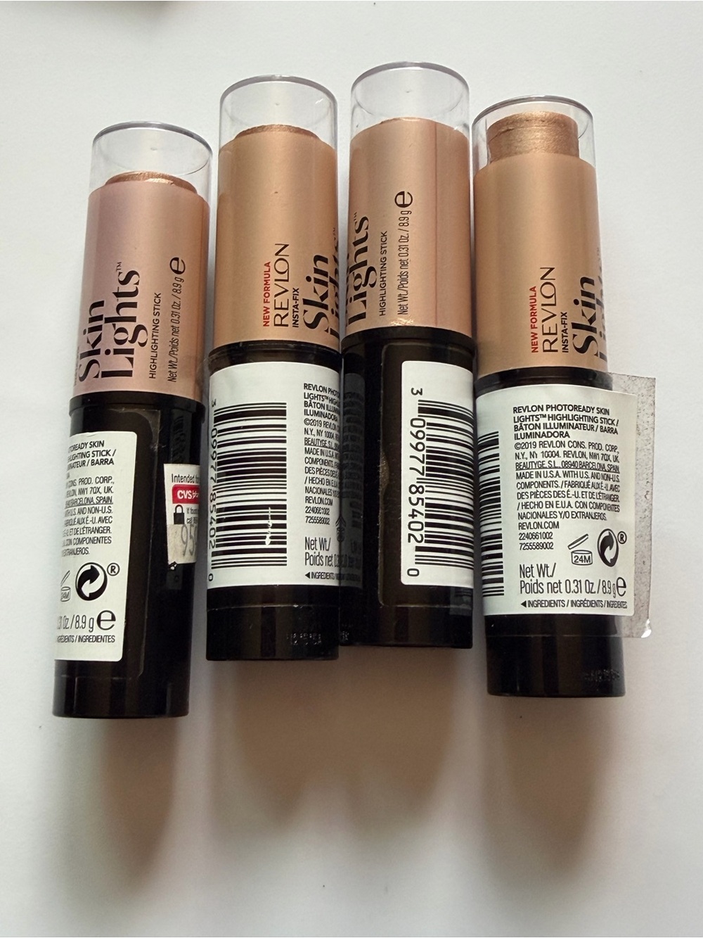 4 tube lot Revlon PhotoReady Insta-Fix Highlighting Stick 210 GOLD LIGHT READ